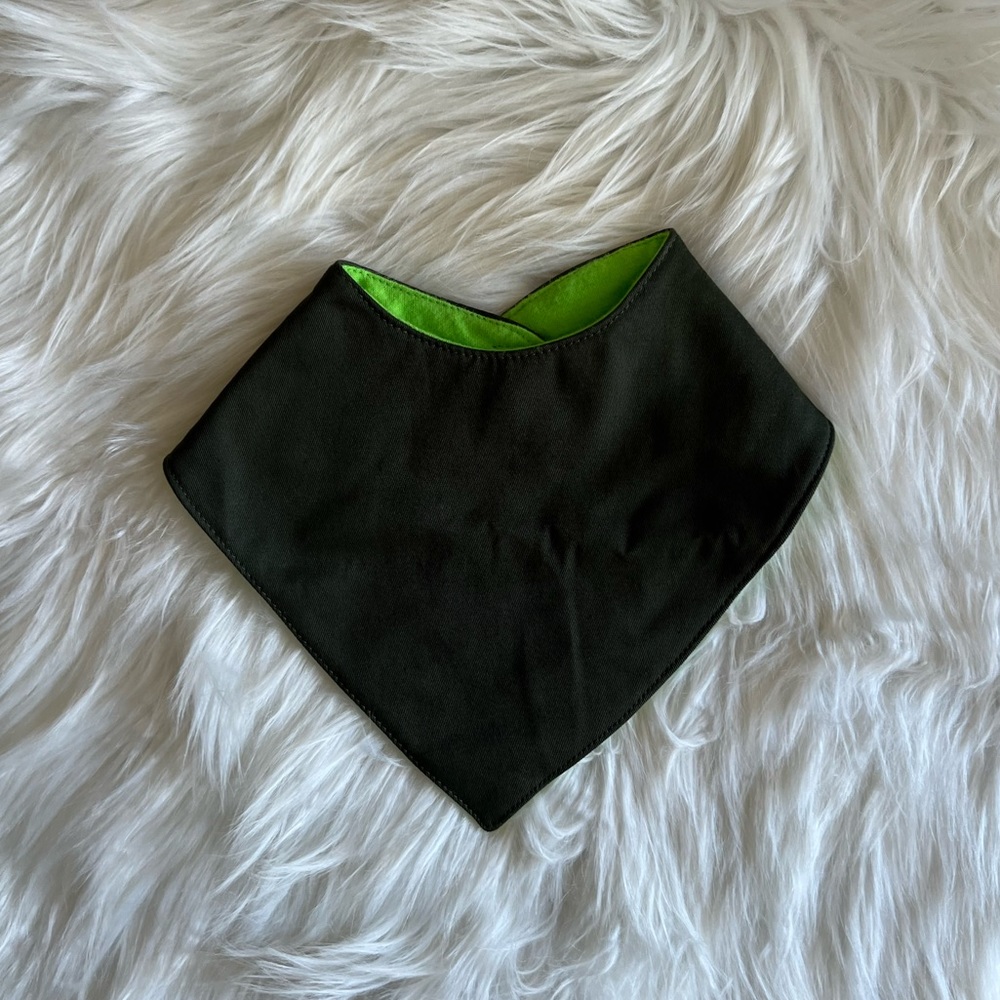 🔴Baby Boy Dark & Light Green Bandana Bib 💚